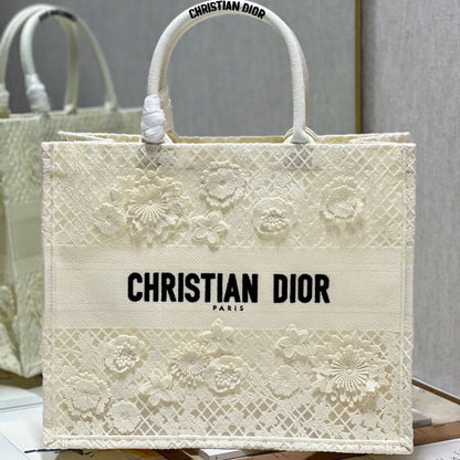 CD Fish Shreds White Book Tote 42cm Bag Canvas 336594