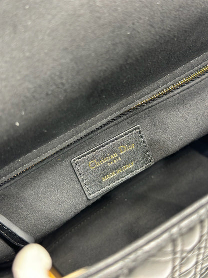 CD Medium Lady Dior 24 Bag Black Lambskin