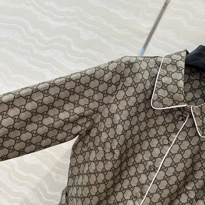 Gucci 25 Monogram Dress Gray Silk