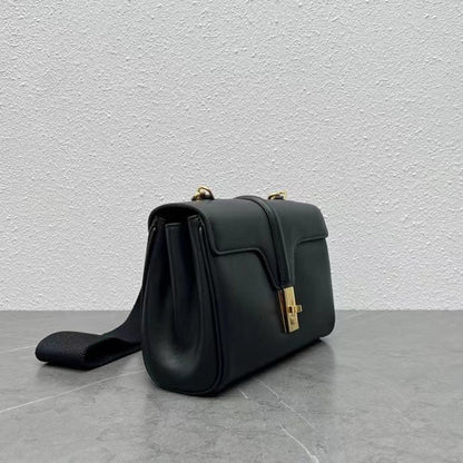 Celine 2026 Teen Soft 16 Bag 23cm Black Smooth Calfskin
