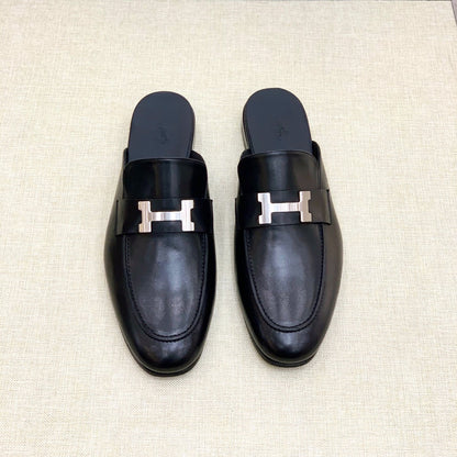 HM Men's Mule Black Calfskin 539720