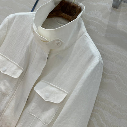 LP 25 Stand-up Collar Jacket White Cotton Polyester 265165