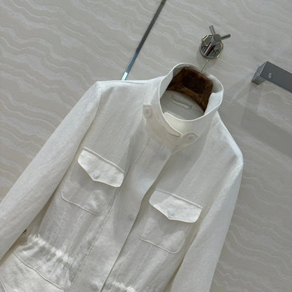 LP 25 Stand-up Collar Jacket White Cotton Polyester 265165