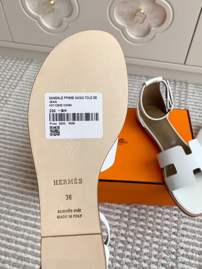 HM Santorini Sandal White Cowhide 291380