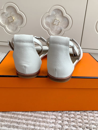 HM 25 Santorini White Epsom Leather Etoupe Calfskin