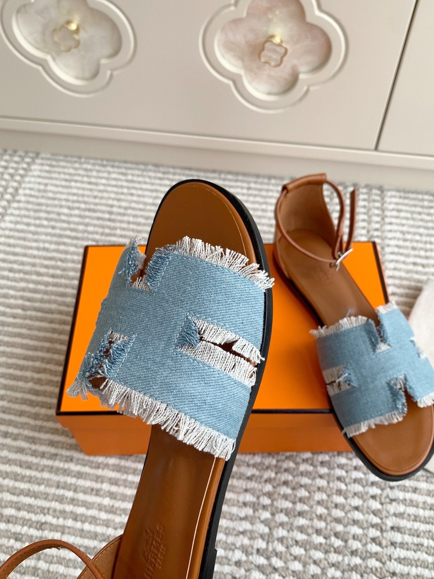 HM Santorini Sandal Light Blue Cowhide  291388