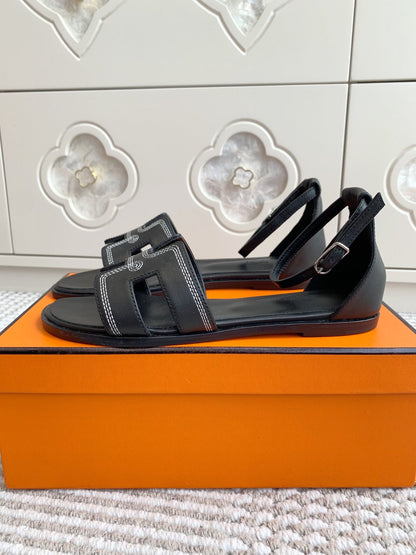 HM Santorini Sandal Black Cowhide 291390