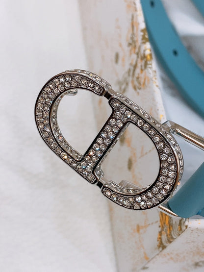 Dior Crystal Buckle Belt 20mm Smooth Calfskin 186307