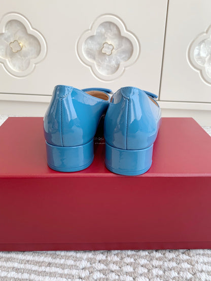 Viv 25 Ballet Flats Blue Cowhide Leather Sheepskin 255210