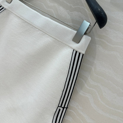 CD Short Skirt White Viscose Polyamide
