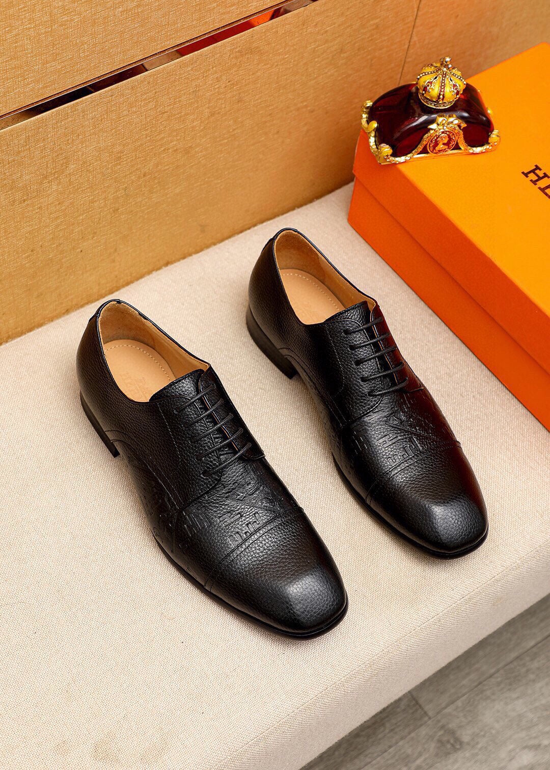 HM Men's Loafer Black Cowhide 616503