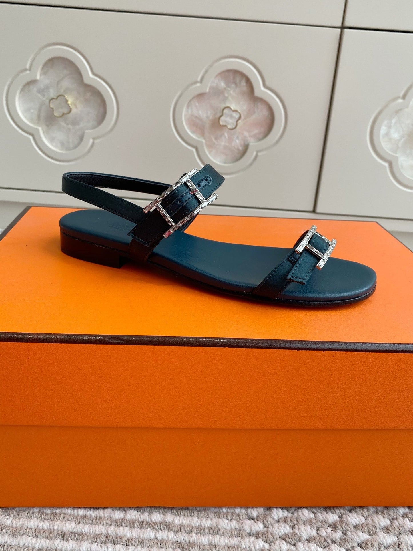 HM Cristal Sandals Blue Calfskin 291446