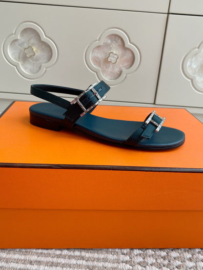 HM Cristal Sandals Blue Calfskin 291446