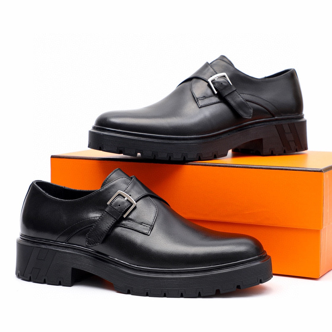 HM Men's Loafer  Black Calfskin 616537