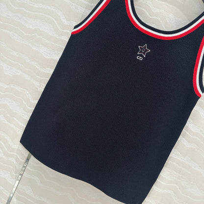 CD Tank Top Black Rayon Polyester