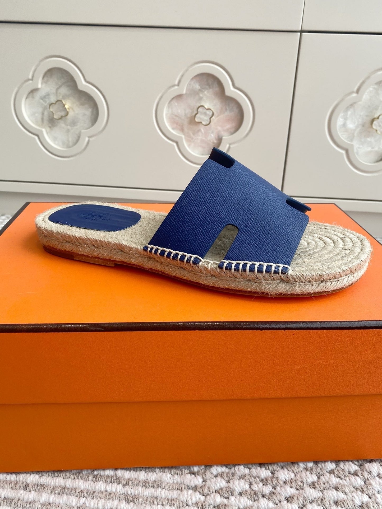 HM Antigua Espadrille Blue Calfskin 291404