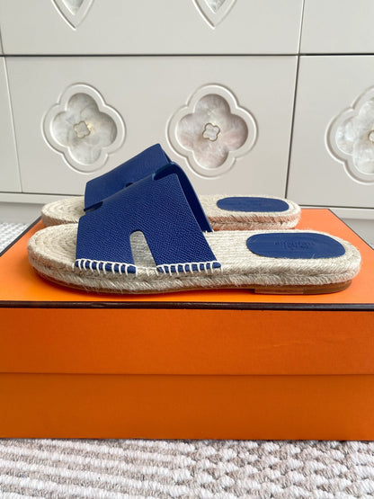 HM Antigua Espadrille Blue Calfskin 291404
