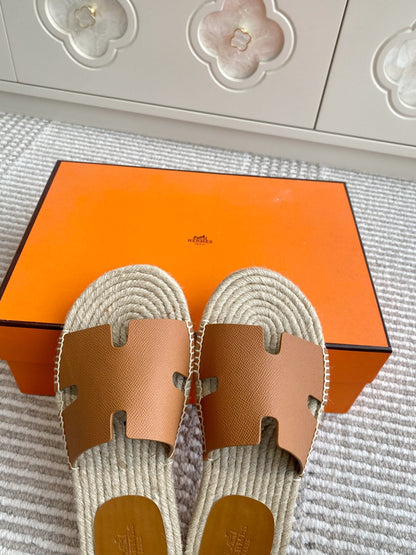 HM Antigua Espadrille Brown Calfskin 291405