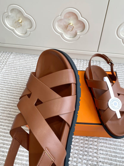 HM Heracles Sandals Brown Calfskin 291451