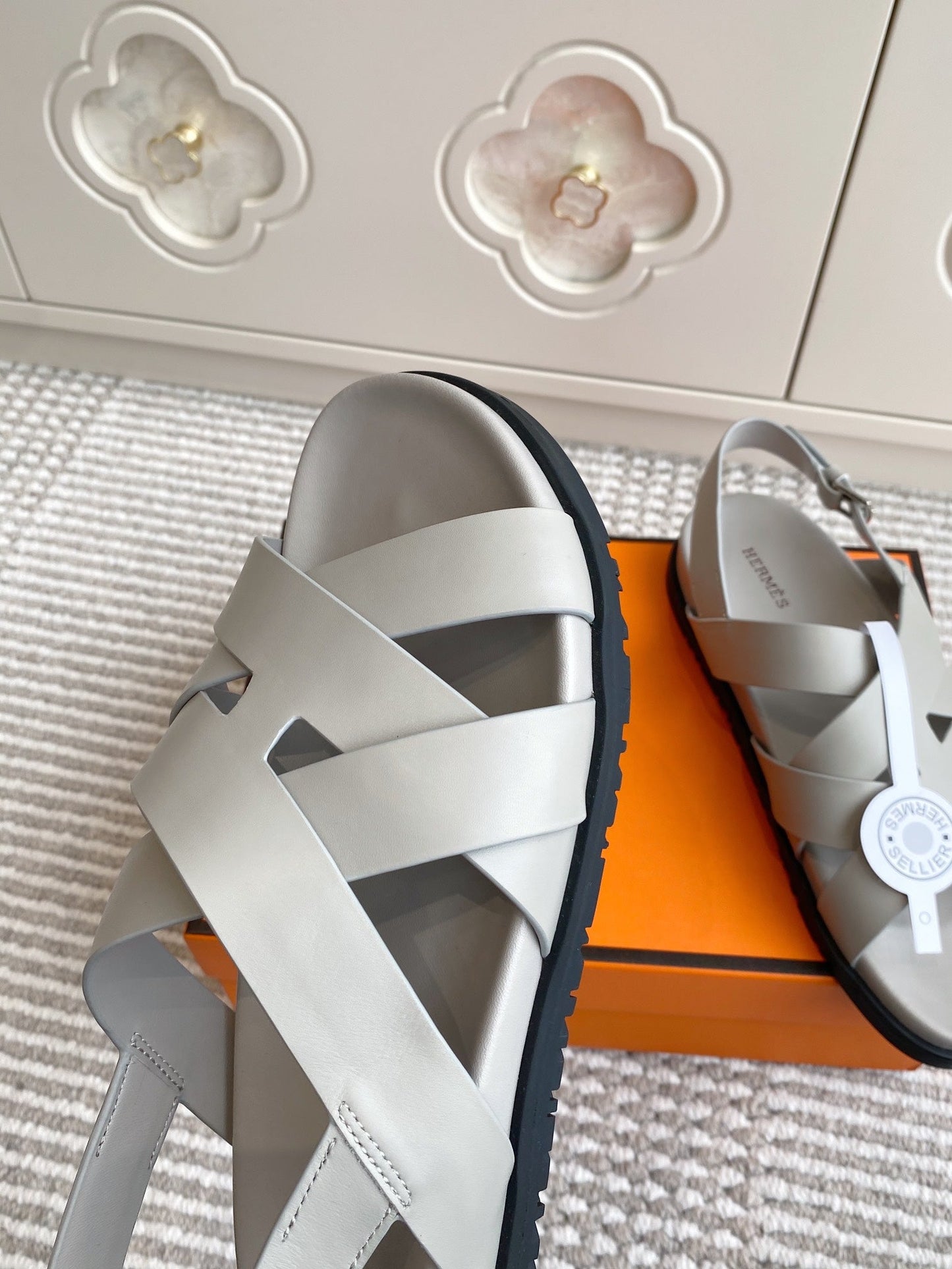 HM Heracles Sandals Ivory Calfskin 291454