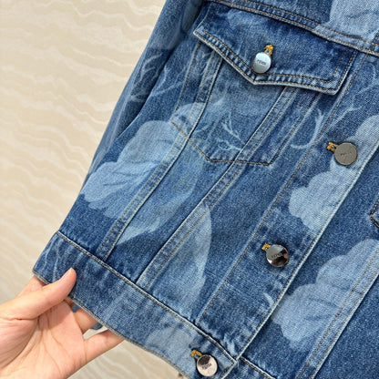 Fendi Flower Denim Jacket  Blue cotton