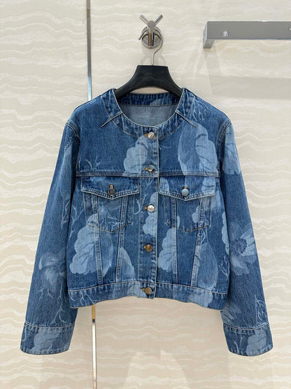 Fendi Flower Denim Jacket  Blue cotton