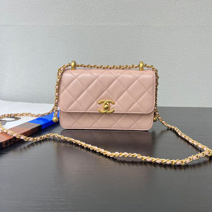 CC 25S Woc Pink Calfskin Gold Hardware