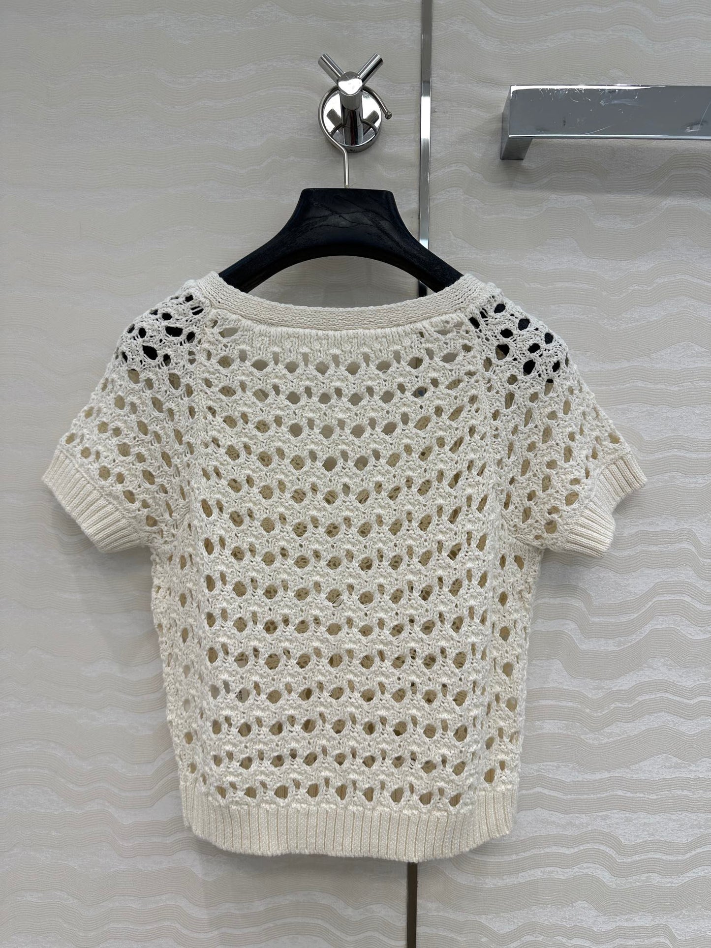CD Butterfly Hollow Top  White Cotton Washi