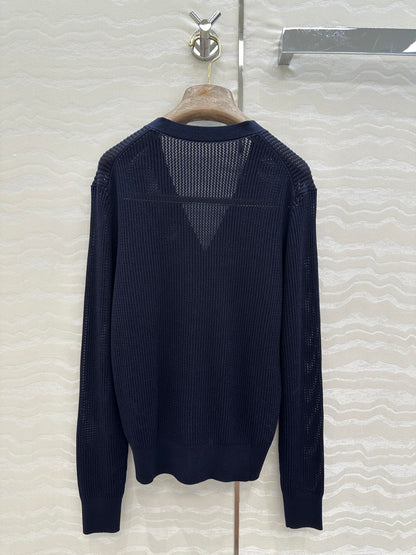 LP 25 V-neck Cardigan Blue Cotton 265181