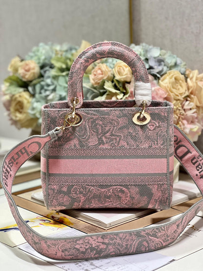 CD New Foundation Tiger 24 Lady Dior Bag Canvas 336733