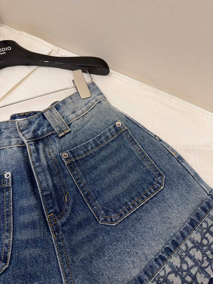 CD Rolled Denim Short Blue cotton