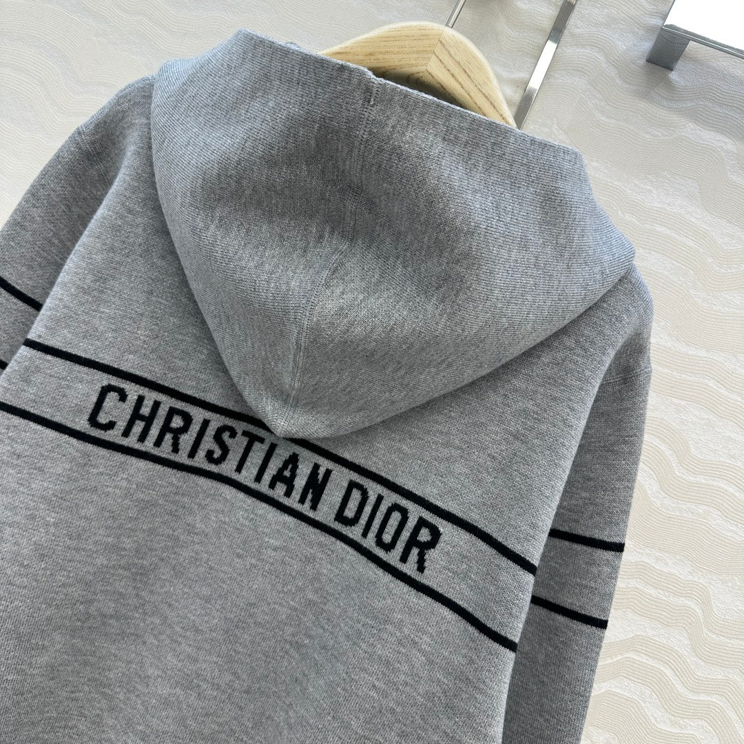 CD Hooded Jacket Grey Wool Cashmere
