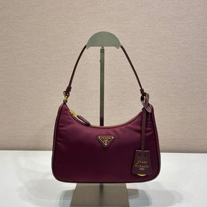 PRA Shoulder Bag 22 burgundy nylon fabric 280825
