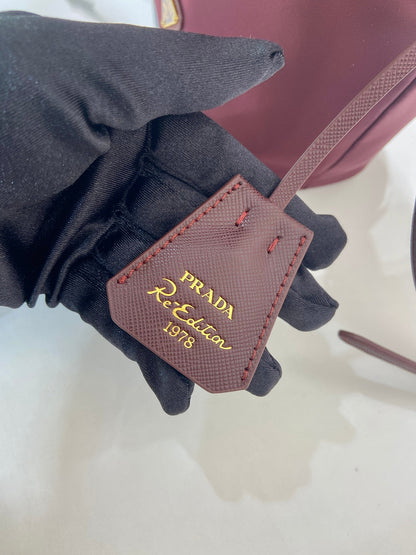PRA bucket bag 19 burgundy nylon fabric  280831