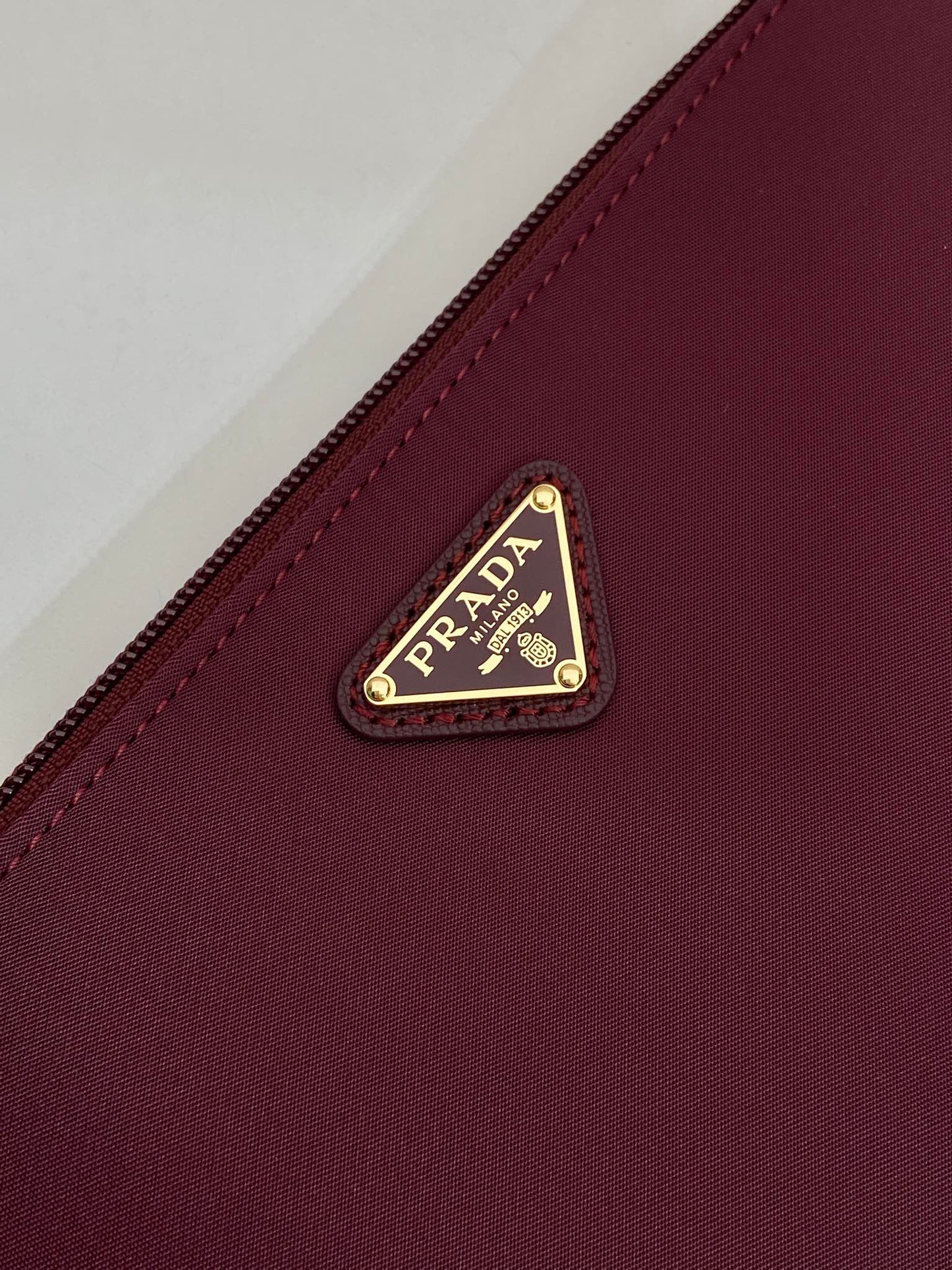 PRA vintage shoulder bag burgundy nylon fabric 280823