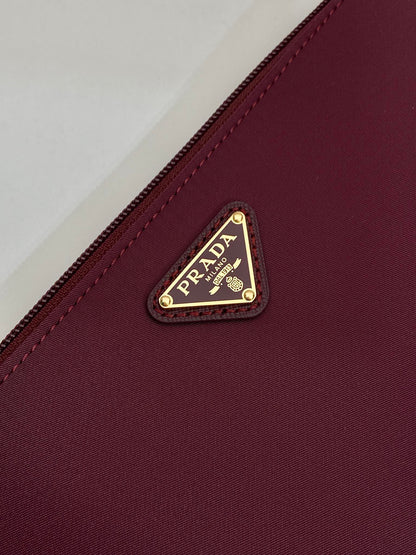 PRA vintage shoulder bag burgundy nylon fabric 280823