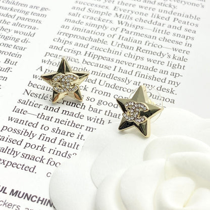 CC Light Gold Double C Star Earrings