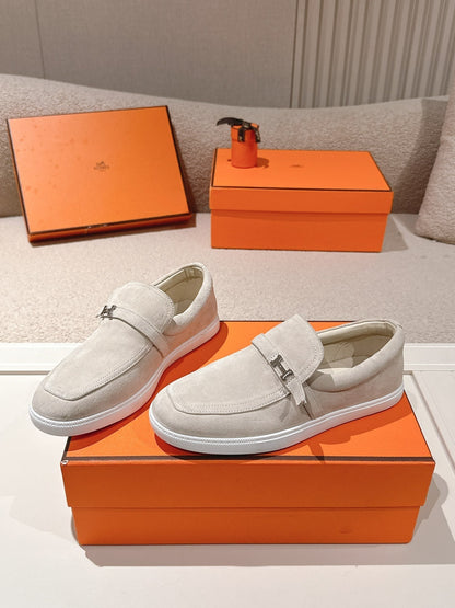 HM 25ss Loafers Light Beige Suede 577156