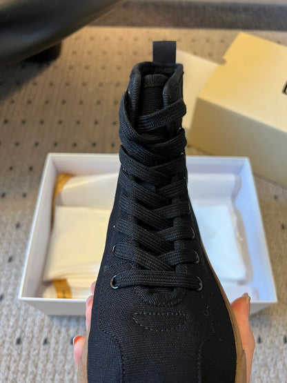 The Row 2025 High Sneaker Black Canvas 561613