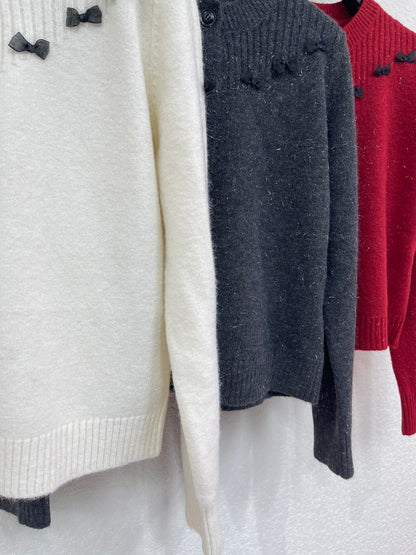 CC 26 Wool Cardigan With Small Bow 331297