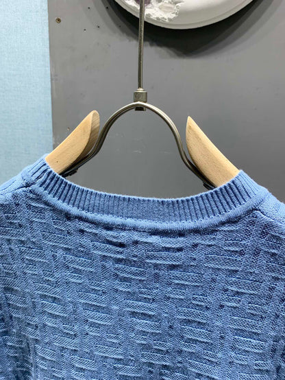 Fendi 2026 Men's Jacquard T-shirt Cotton Knit 801438