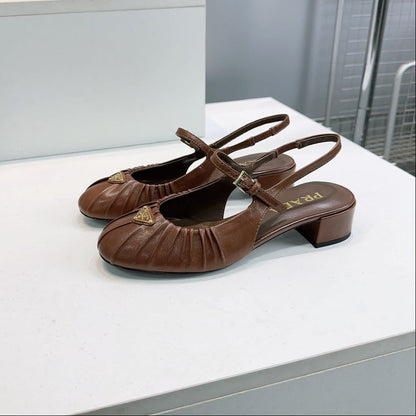 PRA 26S Slingback Flats Brown Sheepskin 628701