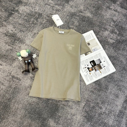 Celine 2026 T-Shirt Brown Black White Gray Cotton 359304