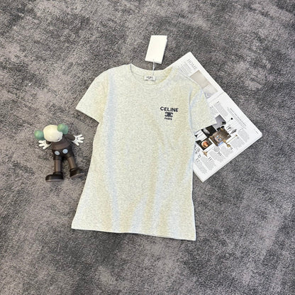 Celine 2026 T-Shirt Brown Black White Gray Cotton 359304