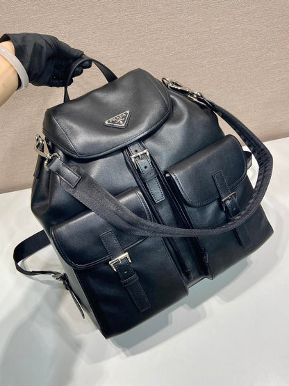 Prada 2026 Backpack 39cm Black Lambskin 351845