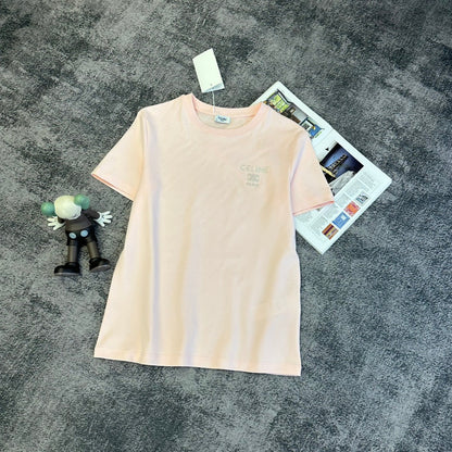 Celine 2026 T-Shirt Black Light Pink White Cotton 359141