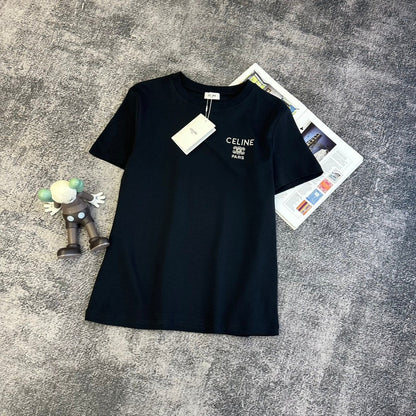 Celine 2026 T-Shirt Black Light Pink White Cotton 359141