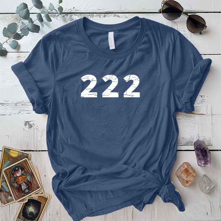 222 Angels Numbers T Shirt Indigo Blue Mockup