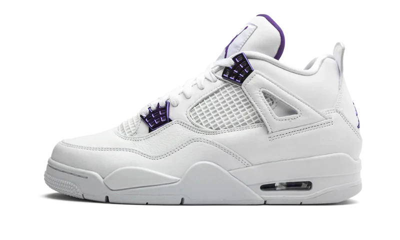 Nike Air Jordan 4 Retro White Purple Leather