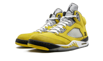 Nike Air Jordan 5 Bright Yellow Suede Mesh